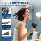 Hair Dryer with 110000 RPM High Speed 1400w Motor for 1-5min Fast Dry, 3 Heat/Cool Wind Level & 49db Low Noise,1.5 Billion Plasma & Travel Blow Dryer