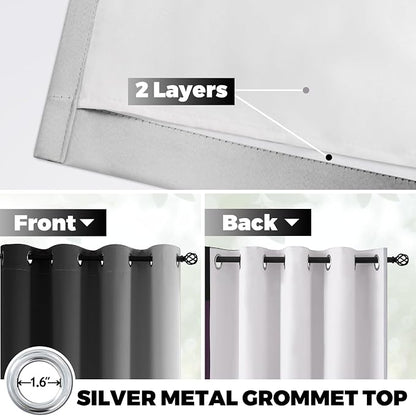 Yakamok 100% Blackout Curtains Ombre Black Curtains - Image 3