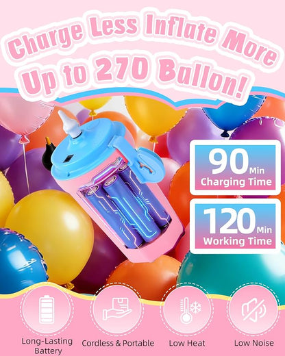 Portable Balloon Pump Electric, Rechargeable Cordless Balloon Pump Inflator - Image 3