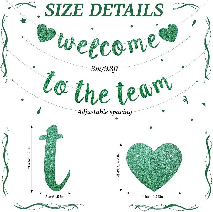Welcome to the Team Banner Pre-Strung No DIY, Glitter New Employee Welcome - Image 2