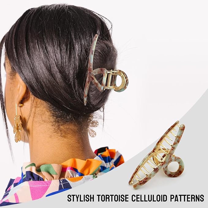 Large Claw Clips - Metal Hair Clips for Women - Gold Claw Clip for Thick Hair - Strong Hold Big Claw Clips for Women Girls - Bule