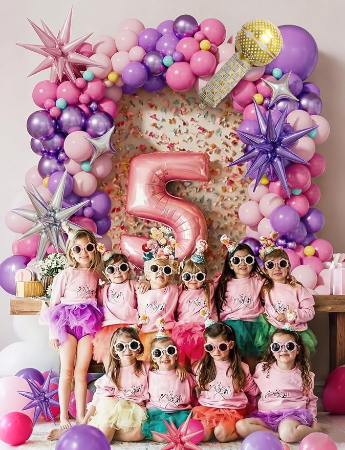 Pink and Purple Balloon Garland Arch Kit，Birthday Party Decor | 144 PCS Purple - Image 8