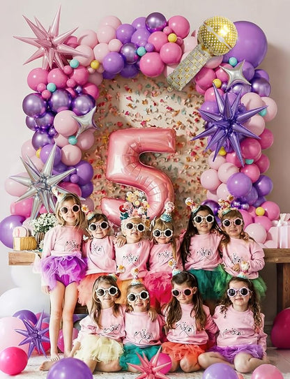 Pink and Purple Balloon Garland Arch Kit，Birthday Party Decor | 144 PCS Purple - Image 8