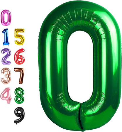 0 Balloon 40 inch Dark Green Number Balloons by Enyeopd