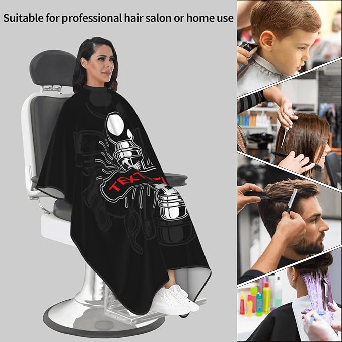Custom Barber Cape for Men Personalized Professional Hair Cutting Cape with Text for Home Salon Barbershop