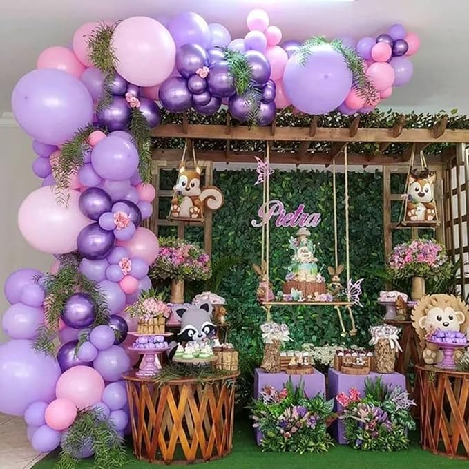 YMSZ Pink Purple Balloons Arch Kit, Different Sizes, 18 12 10 5 inch, - Image 5