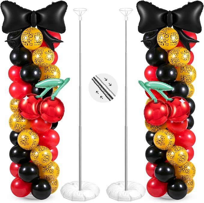 Arrowbash 2 Sets 165 Pcs Cheetah Print Cherry Balloon Column Kit by Arrowbash