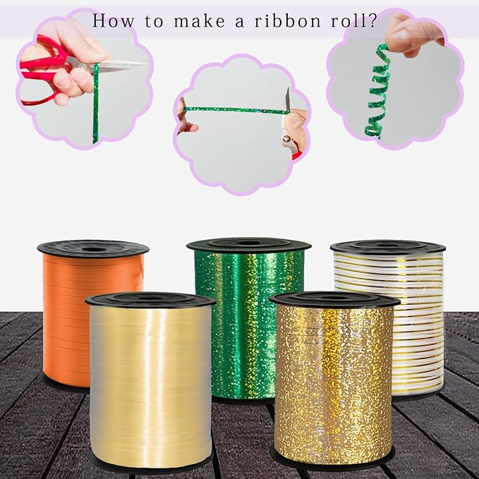 500 Yards Green Laser Curling Ribbon, 1/5" Holographic Curly Ribbons, Curling - Image 5