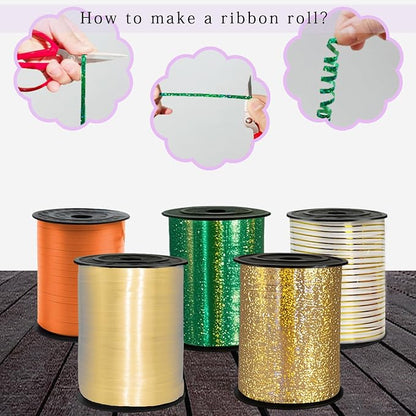 500 Yards Green Laser Curling Ribbon, 1/5" Holographic Curly Ribbons, Curling - Image 5