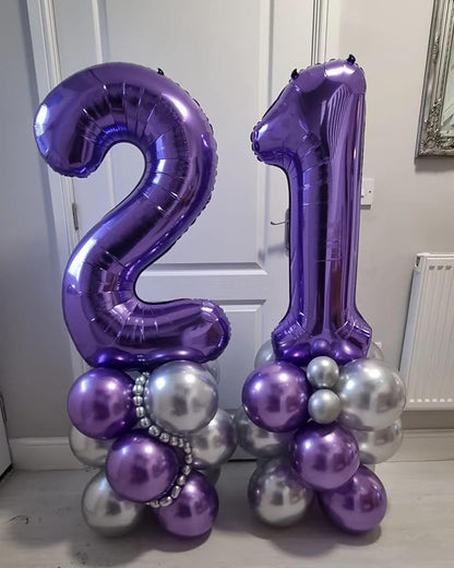 Number 35 Purple Balloons 40 Inch Giant Purple Foil 35 Helium Balloons - Image 7