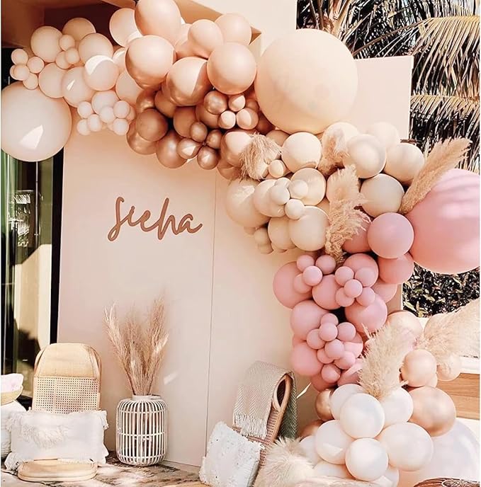 Boho Balloon Arch Kit 158pcs Dusty Rose Balloon Garland Dusty Pink Nude Brown - Image 4