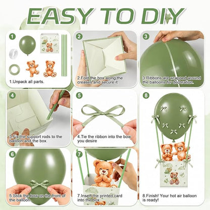 Cinrobiye 12 Sets Teddy Bear Baby Shower Centerpieces - Image 3