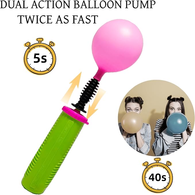 12.2-inch Dual Action Balloon Pump, Manual Handheld Balloon Inflator - Image 2