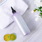 Applicator Bottle for Hair, 16.9 ounce Hair Color Applicator Bottle 2 Pack Squeeze Bottle Transparent Oil Bottles for Hair, PET Plastic Refillable Bottles with Twist Top Cap,Clear Purple