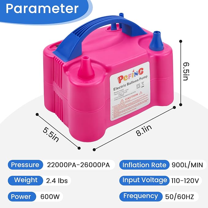 PCFING Balloon Pump Electric, Portable Balloons Inflator Blower Machine - Image 5