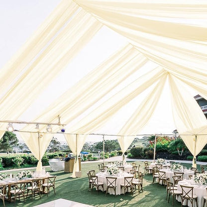 6 Panels Beige Ceiling Drapes for Wedding Ceiling Drapes 5ftx10ft Wedding Arch by Showgeous