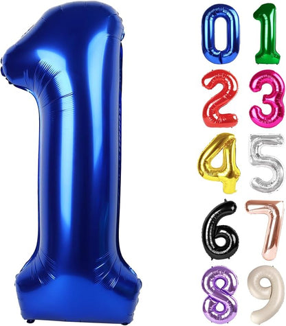 1 Balloon - Night Blue Birthday Number Balloons, 40 Inch Party Decorations | by ALPHADELTAPI