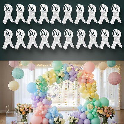 Miliocry 20 Pack Large Balloon Arch Clips Plastic Transparent Backdrop Spring - Image 8