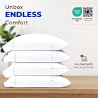 THREAD SPREAD 100% Egyptian Cotton Pillow Cases - High Thread Count Pillowcases Queen/Standard Size Pack of 2, Soft & Breathable Extra Long Staple Sateen Weave Cotton Pillow Covers for Bed - White