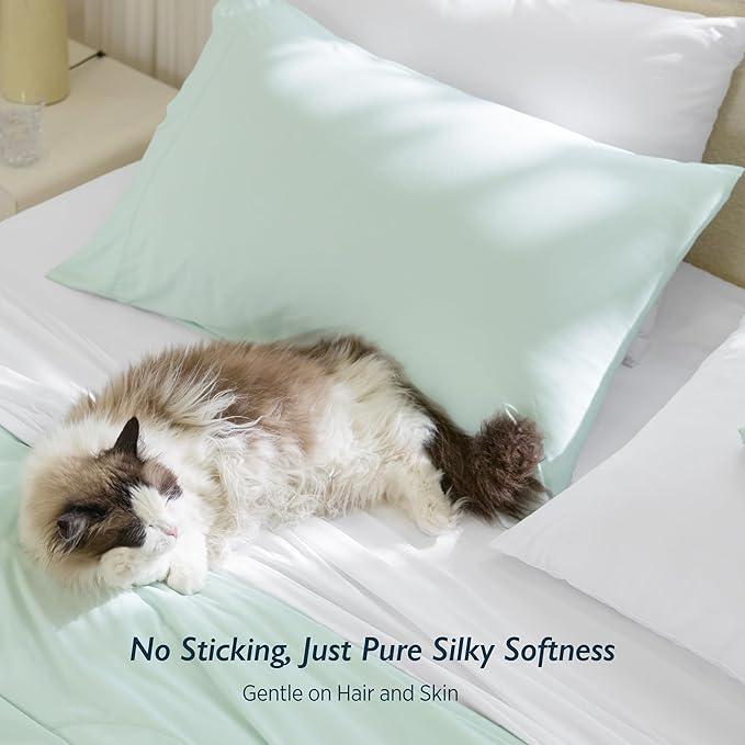 Breescape Cooling Pillow Cases King Size - BlendTek™ Dry & Cool Technology for Hot Sleepers and Night Sweats, 2 Pack Ultra Soft & Smooth Pillowcases for Hair & Skin Care, 20" x 36", Mint Green