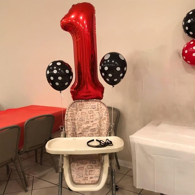 Red Number 1 Balloons, 40 Inch Large Foil Number Balloons Set 0-9 - Image 3