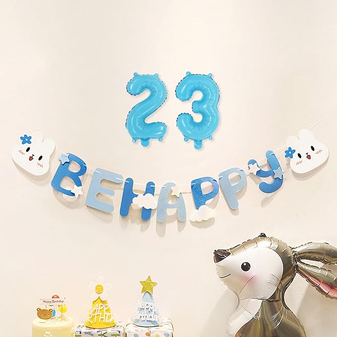 2 Set 20 Pcs Number Balloons 16 Inch Baby Blue 0-9 Number Mylar Foil Balloons - Image 5