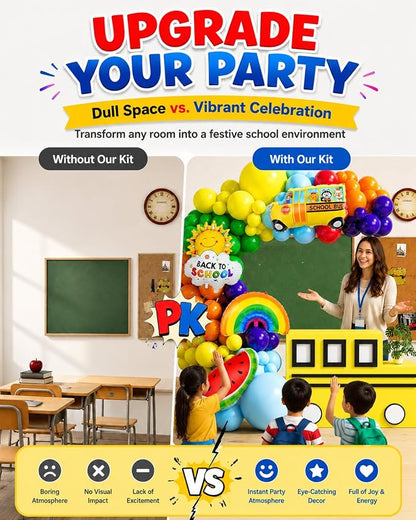 Back to School Balloon Arch Kit, Rainbow Balloons and Watermelon Balloons - Image 5