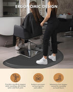 Artist hand 3 ft. x 5 ft. Barber Chair Mat Salon & Barber Shop Chair Anti-Fatigue Mats Comfort Salon Chair Mat,Semi Circle - 1/2 in. Thick, Square Slot, Black