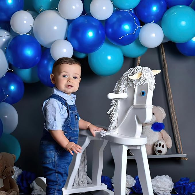 PartyWoo Pearl Blue Balloons 140pcs Sky Blue Color 18 12 10 5 Inch | 18 12 10 5 - Image 4