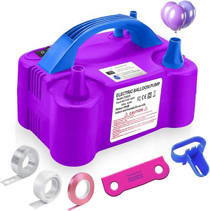 Electric Balloon Pump, 110V 600W Portable Dual Nozzles Balloon Pump, Air Pump by HXHWISE