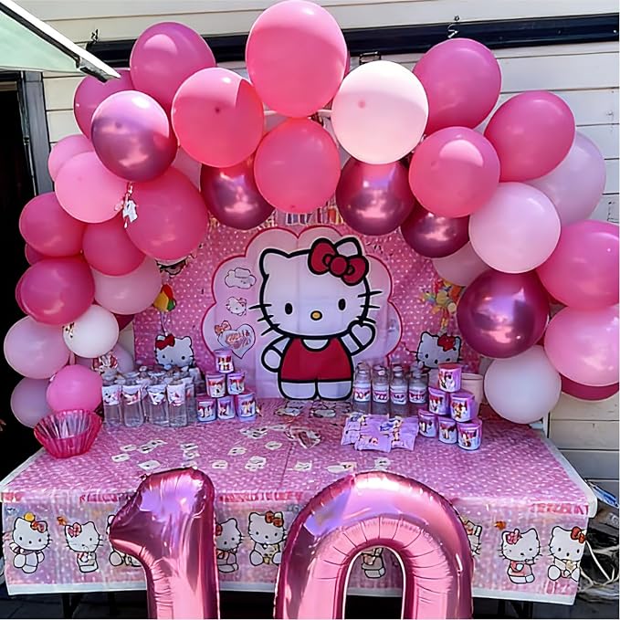Hot Light Metallic Pink Confetti Balloons 50 Pcs 12 Inch | Princess Barbie Pink - Image 4
