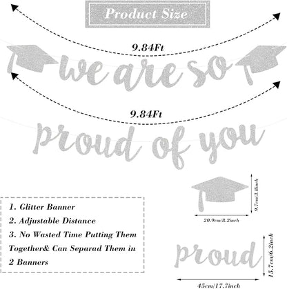 2026 Graduation Decorations Pre-Strung Blingbling We Are So Proud of You Banner - Image 7