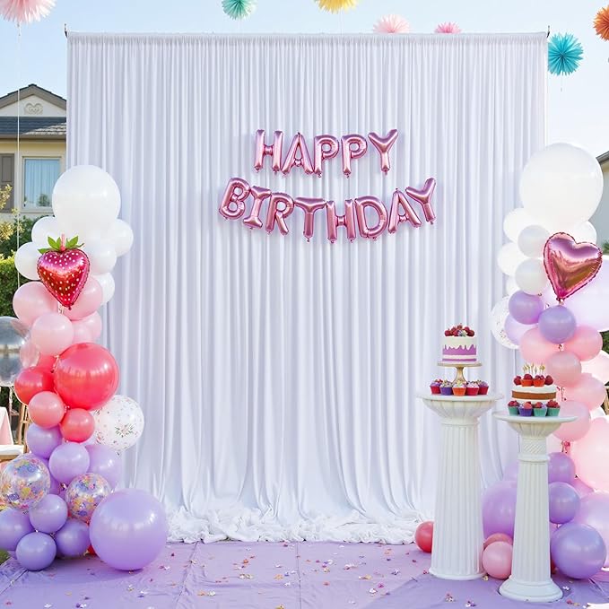 60ftx12ft Wrinkle Free White Backdrop Curtain - Image 6
