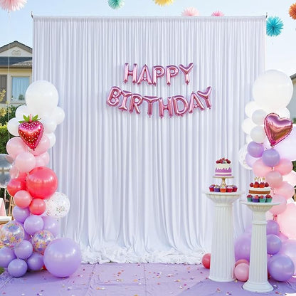 40×12ft White Wrinkle Free Backdrop Curtain, Soft Silky Easy to Drape Wedding - Image 6