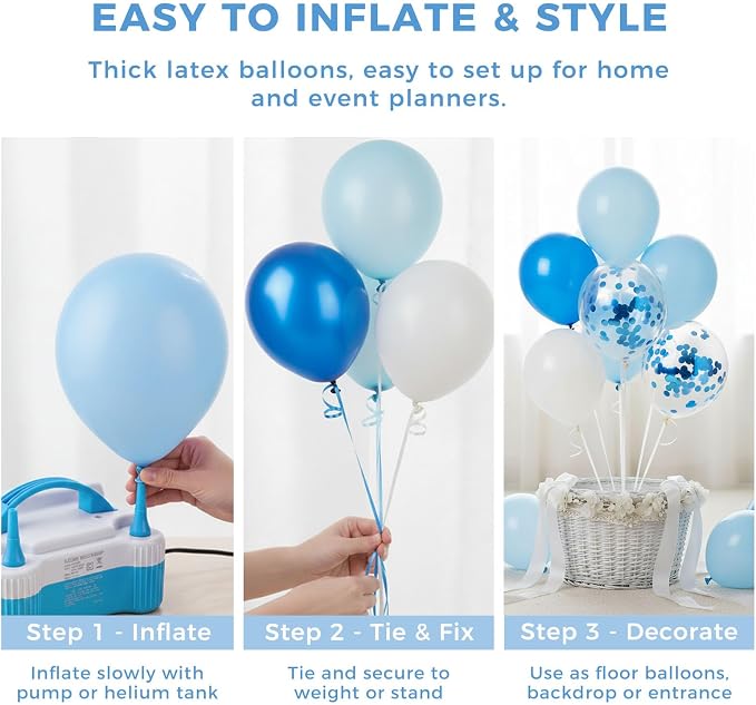 LovesTown 110PCS Latex Balloons 12inch Royal Blue Party Balloons Arch - Image 6