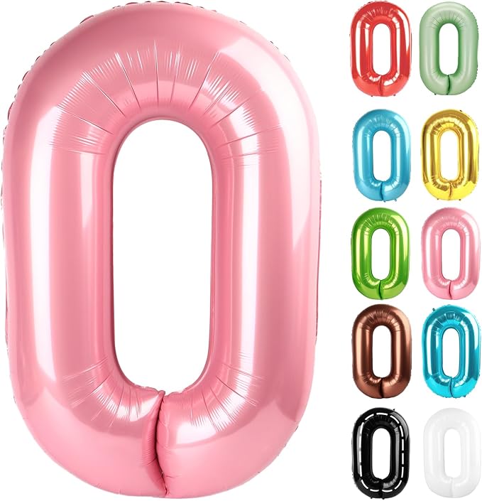 Pearl Pink Number 0 Balloon 40 Inch by IWERP