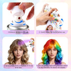 6 PCS Red&Blue&Purple&Pink&Silver&Green Temporary Hair Color Spray,Non-Stick Hairspray for Kids Girls Women Men,One-day Washable Hair Dye Spray for Party Halloween Cosplay DIY Christmas.
