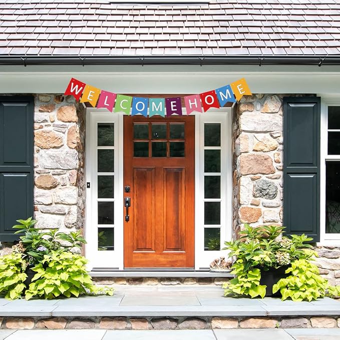 Pre Strung Welcome Home Banner, Colorful Paper Welcome Home Sign Decoration - Image 6