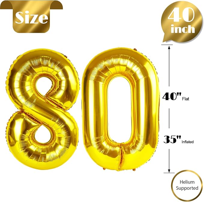 Gold 80 Balloon - Image 6