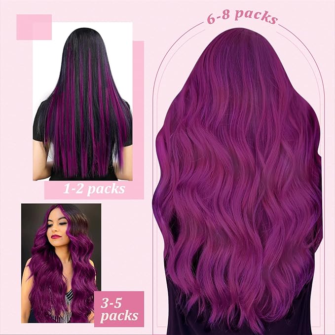 YoungSee I Tip Hair Extensions Human Hair 20 inch Purple Itip Hair Extensions Real Human Hair Purple Pre Bonded Itips Extension Remy-Hair Cold Fusion 25s 25g for Parties and Celebrations