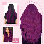 YoungSee I Tips Hair Extensions Purple 24 inch Itips Extensions Real Human Hair Long Hair Extension I-Tip Extension Purple for Daily Confidence Boost 25s 25g