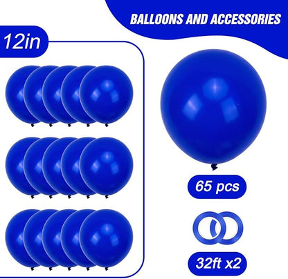 RUBFAC Royal Blue Balloons 65pcs, 12 Inch Party Balloon - Image 5