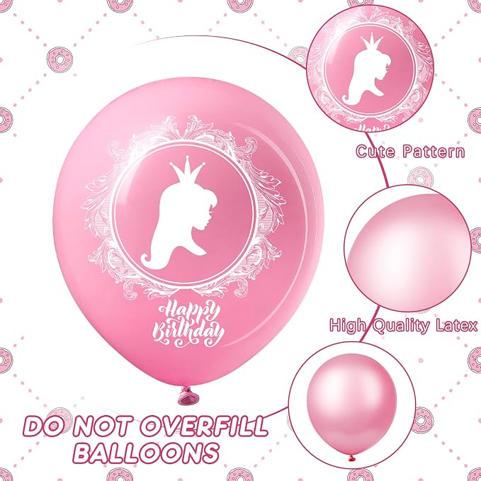 Civaner 48 Pieces Princess Balloons Bulk 12 Inch Pink Princess Themed Party - Image 3