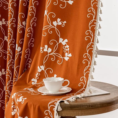 Boho Terracotta Curtains Farmhouse Curtains - Image 5