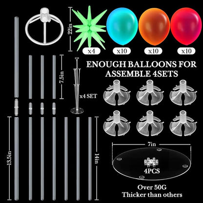 Gejoy 4 Set 40'' Neon Balloons Stand Kit - Image 2