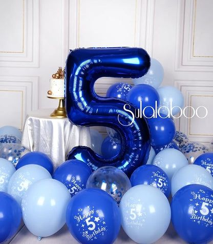 40 Inch Navy Blue Big Number 5 Balloon 0-9 Large Helium | Royal Blue 5th Foil - Image 5
