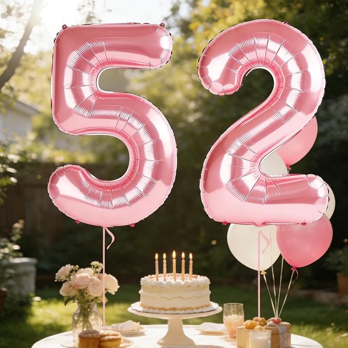 40 Inch Number 52 Balloons for 52nd Birthday Party Decorations, 0-100 Jewelry - Image 3