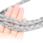 DIGUAN Double Three Strand Synthetic Hair Braided Headband Hairpiece Extension Women Girl Beauty accessory (Smoky Gray)