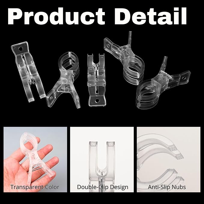 Miliocry 20 Pack Large Balloon Arch Clips Plastic Transparent Backdrop Spring - Image 3