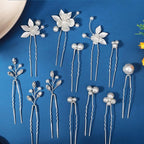 12 Pieces Bride Hair Pins Rhinestones Hair Accessories for Women Crystal Wedding Hairpiece for Bridesmaids